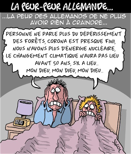 Cartoon: La Peur des Allemands (medium) by Karsten Schley tagged peur,allemands,foret,nucleaire,corona,politique,climat,peur,allemands,foret,nucleaire,corona,politique,climat