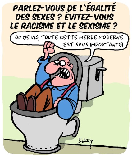 Cartoon: Langue (medium) by Karsten Schley tagged sexisme,racisme,langue,diversite,respect,politique,education,medias,societe,sexisme,racisme,langue,diversite,respect,politique,education,medias,societe