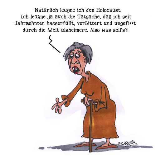 Cartoon: Leugnen (medium) by Karsten Schley tagged holocaust,nazis,verbrechen,leugnen,haverbeck,demokratie,geschichte,verblödung,gesellschaft,deutschland,rechtsextremismus,holocaust,nazis,verbrechen,leugnen,haverbeck,demokratie,geschichte,verblödung,gesellschaft,deutschland,rechtsextremismus