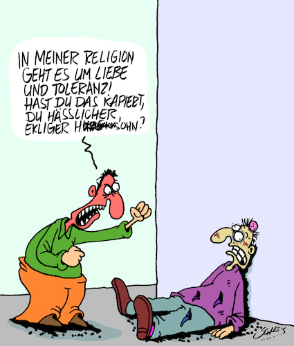 Cartoon: Liebe und Toleranz (medium) by Karsten Schley tagged religion,liebe,toleranz,gewaltfreiheit,glaube,menschlichkeit,intelligenz,gesellschaft,deutschland,europa,heuchelei,religion,liebe,toleranz,gewaltfreiheit,glaube,menschlichkeit,intelligenz,gesellschaft,deutschland,europa,heuchelei
