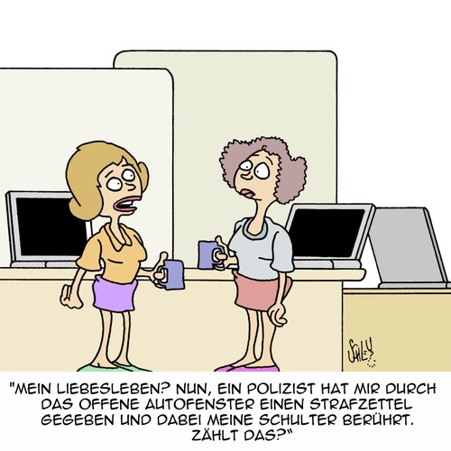 Cartoon: Liebesleben (medium) by Karsten Schley tagged frauen,männer,liebe,beziehungen,verkehr,büro,arbeit,frauen,männer,liebe,sex,beziehungen,verkehr,büro,arbeit