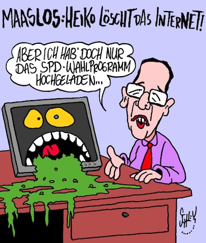 Cartoon: Maaslos!! (medium) by Karsten Schley tagged justit,recht,politik,internet,spd,heiko,maas,demokratie,wahlen,wahlprogramm,deutschland,justit,recht,politik,internet,spd,heiko,maas,demokratie,wahlen,wahlprogramm,deutschland