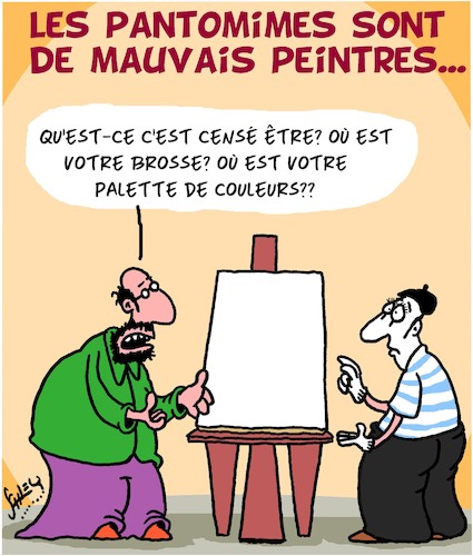 Cartoon: Mauvais... (medium) by Karsten Schley tagged art,pantomimes,peintres,talent,profs,art,pantomimes,peintres,talent,profs