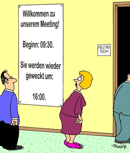 Cartoon: Meeting (medium) by Karsten Schley tagged meeting,business,wirtschaft,business,arbeit,job,karriere,unternehmen,firma,angestellte,wirtschaft,meeting,wecken,aufstehen,langeweile,langweilig,motivation,mitarbeiter