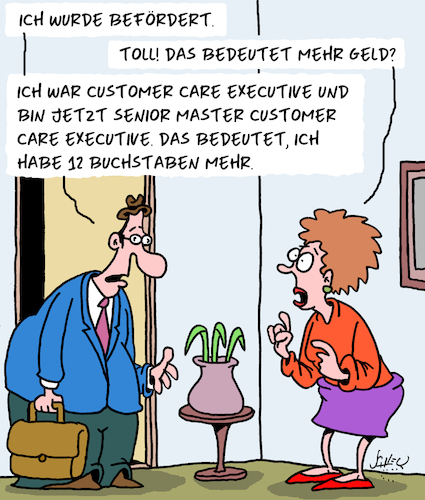 Cartoon: Mehr! (medium) by Karsten Schley tagged beförderung,karriere,berufsbezeichnungen,arbeit,arbeitgeber,arbeitnehmer,büro,industrie,wirtschaft,business,ehe,familie,beziehungen,männer,frauen,beförderung,karriere,berufsbezeichnungen,arbeit,arbeitgeber,arbeitnehmer,büro,industrie,wirtschaft,business,ehe,familie,beziehungen,männer,frauen