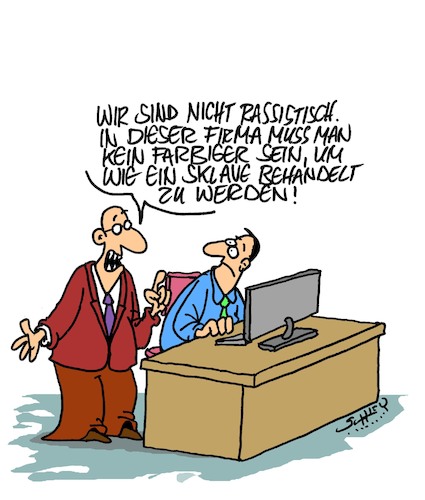 Cartoon: Mitarbeiter-Motivation (medium) by Karsten Schley tagged business,wirtschaft,arbeitgeber,arbeitnehmer,rassismus,mitarbeitermotivation,behandlung,wertschätzung,büro,industrie,gesellschaft,business,wirtschaft,arbeitgeber,arbeitnehmer,rassismus,mitarbeitermotivation,behandlung,wertschätzung,büro,industrie,gesellschaft