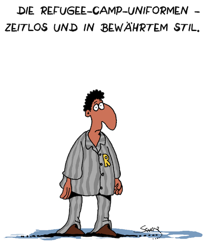 Cartoon: Mode (medium) by Karsten Schley tagged asylbewerber,europa,asylcamps,politik,menschenrechte,grenzen,demokratie,humanität,nationalismus,gesellschaft,asylbewerber,europa,asylcamps,politik,menschenrechte,grenzen,demokratie,humanität,nationalismus,gesellschaft