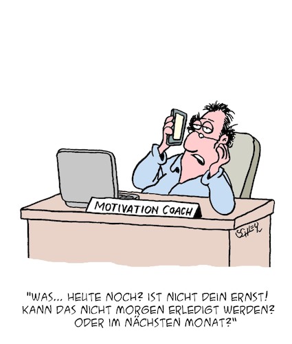 Cartoon: Motivation (medium) by Karsten Schley tagged coaches,coaching,dienstleistungen,motivation,business,wirtschaft,jobs,termine,deadlines,zeit,coaches,coaching,dienstleistungen,motivation,business,wirtschaft,jobs,termine,deadlines,zeit