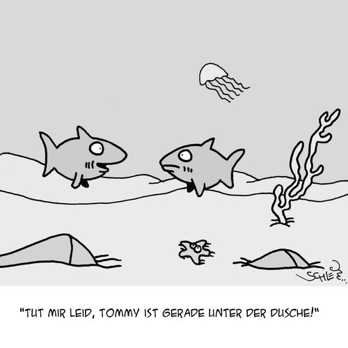 Cartoon: Nass (medium) by Karsten Schley tagged natur,fische,tiere,wasser,meere,ozeane,biologie,natur,fische,tiere,wasser,meere,ozeane,biologie