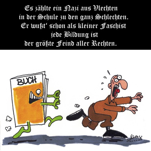 Cartoon: Noch meer Pildung (medium) by Karsten Schley tagged bildung,literatur,schule,politik,rechtsextremisten,neonazis,gesellschaft,deutschland,europa,bildung,literatur,schule,politik,rechtsextremisten,neonazis,gesellschaft,deutschland,europa