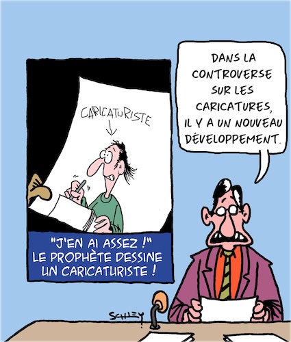 Cartoon: Nouveau Developpement (medium) by Karsten Schley tagged caricatures,mahomet,religion,musulmans,islamisme,politique,immigration,societe,medias,terrorisme,caricatures,mahomet,religion,musulmans,islamisme,politique,immigration,societe,medias,terrorisme