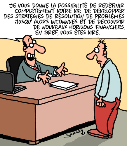 Cartoon: Opprtunite enorme! (medium) by Karsten Schley tagged travail,employeurs,employes,carriere,perspectives,solutions,strategies,finances,licenciements,societe,travail,employeurs,employes,carriere,perspectives,solutions,strategies,finances,licenciements,societe