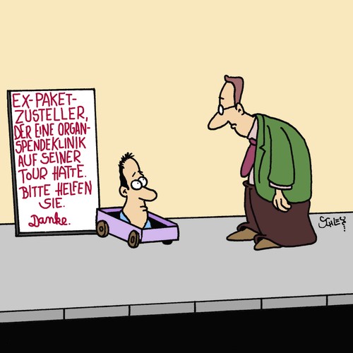 Cartoon: Paketzustellung - ein harter Job (medium) by Karsten Schley tagged pakete,transport,logistik,zusteller,ecommerce,post,pakete,transport,logistik,zusteller,ecommerce,post