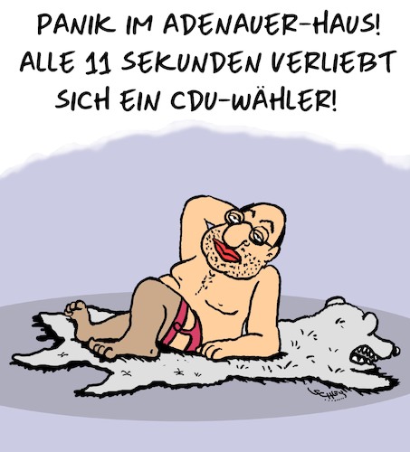 Cartoon: PANIK!!! (medium) by Karsten Schley tagged wahlen,deutschland,politik,gesellschaft,cdu,spd,schulz,merkel,wähler,wahlen,deutschland,politik,gesellschaft,cdu,spd,schulz,merkel,wähler