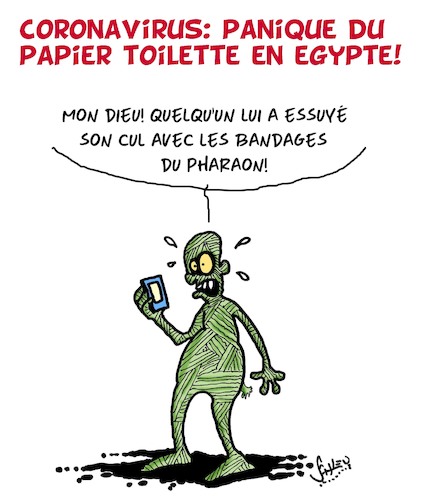 Cartoon: panique du papier toilette (medium) by Karsten Schley tagged coronavirus,panique,egypte,sante,papier,toilette,infections,histoire,coronavirus,panique,egypte,sante,papier,toilette,infections,histoire