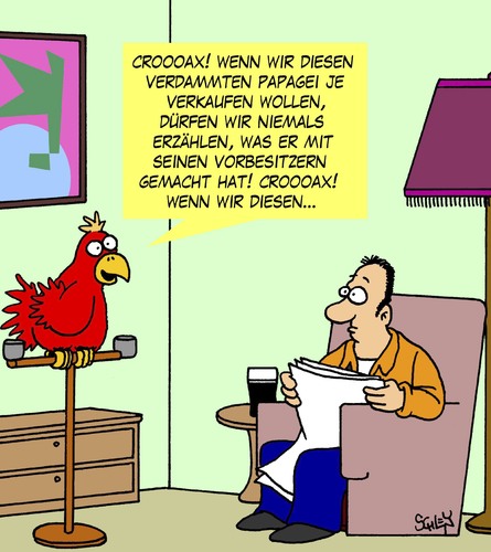 Cartoon: Papagei (medium) by Karsten Schley tagged tiere,haustiere,vögel,papageien,tiere,haustiere,vögel,papageien