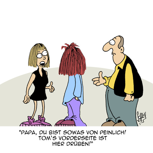 Cartoon: Peiiinlich!! (medium) by Karsten Schley tagged familie,väter,töchter,freunde,erwachsene,peilichkeiten,jugend,alter,benehmen,familie,väter,töchter,freunde,erwachsene,peilichkeiten,jugend,alter,benehmen