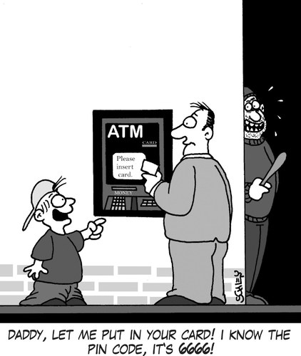 Cartoon: Pin Code (medium) by Karsten Schley tagged money,kids,business,economy,crime