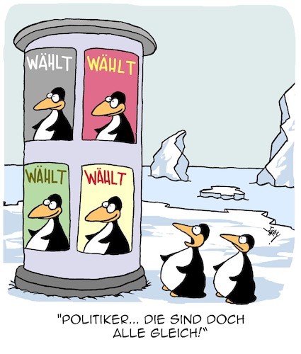 Cartoon: Politiker (medium) by Karsten Schley tagged politik,wahlen,politiker,wähler,parteiprogramme,politikverdrossenheit,glaubwürdigkeit,parteien,demokratie,tiere,pinguine,gesellschaft,politik,wahlen,politiker,wähler,parteiprogramme,politikverdrossenheit,glaubwürdigkeit,parteien,demokratie,tiere,pinguine,gesellschaft