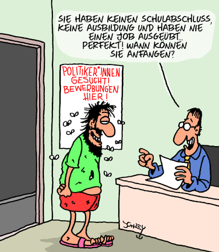 Cartoon: Politiker gesucht! (medium) by Karsten Schley tagged politik,politiker,jobanforderungen,bildung,ausbildung,kompetenz,medien,gesellschaft,politik,politiker,jobanforderungen,bildung,ausbildung,kompetenz,medien,gesellschaft