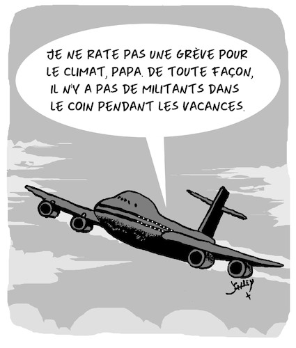 Cartoon: Pour le Climat! (medium) by Karsten Schley tagged greves,climat,environnement,vacances,credibilite,militants,politique,societe,greves,climat,environnement,vacances,credibilite,militants,politique,societe