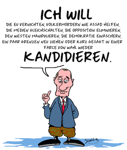 Cartoon: Präsidentenwahl (medium) by Karsten Schley tagged russland,demokratie,wahlen,diktatur,krieg,putin,unterdrückung,meinungsfreiheit,manipulation,politik,europa,grenzen,russland,demokratie,wahlen,diktatur,krieg,putin,unterdrückung,meinungsfreiheit,manipulation,politik,europa,grenzen