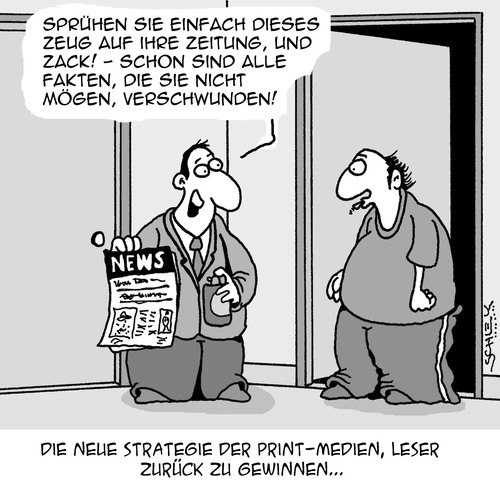 Cartoon: Presse (medium) by Karsten Schley tagged presse,zeitungen,leser,fakten,glaubwürdigkeit,auflage,business,wirtschaft,umsatz,strategie,marketing,presse,zeitungen,leser,fakten,glaubwürdigkeit,auflage,business,wirtschaft,umsatz,strategie,marketing