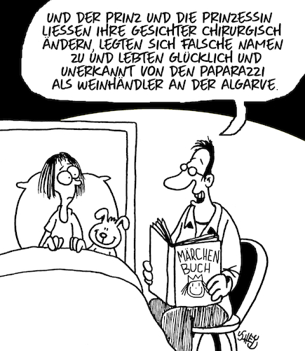 Cartoon: Prinz und Prinzessin (medium) by Karsten Schley tagged prinzen,prinzessinnen,märchen,monarchie,paparazzi,presse,medien,gesellschaft,prinzen,prinzessinnen,märchen,monarchie,paparazzi,presse,medien,gesellschaft