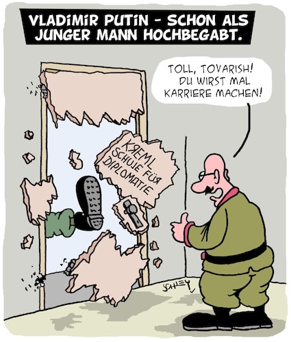 Cartoon: Putin hochbegabt (medium) by Karsten Schley tagged putin,russland,krieg,ukraine,diplomatie,kreml,gewalt,faschismus,politik,gesellschaft,putin,russland,krieg,ukraine,diplomatie,kreml,gewalt,faschismus,politik,gesellschaft