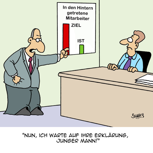 Cartoon: Rechtfertigung (medium) by Karsten Schley tagged arbeitgeber,arbeitnehmer,business,jobs,industrie,büro,wirtschaft,vorgesetzte,mobbing,ziele,arbeitgeber,arbeitnehmer,business,jobs,industrie,büro,wirtschaft,vorgesetzte,mobbing,ziele