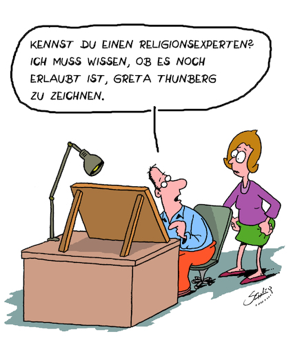 Cartoon: Religion (medium) by Karsten Schley tagged greta,umwelt,medien,religion,karikaturen,cartoonisten,personenkult,prominente,gesellschaft,greta,umwelt,medien,religion,karikaturen,cartoonisten,personenkult,prominente,gesellschaft