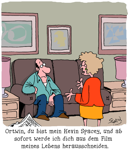 Cartoon: Schneiden (medium) by Karsten Schley tagged kevin,spacey,promis,verurteilung,gesellschaft,schadenfreude,scheinheiligkeit,film,unterhaltung,hollywood,übergriffe,medien,kevin,spacey,promis,verurteilung,gesellschaft,schadenfreude,scheinheiligkeit,film,unterhaltung,hollywood,sex,übergriffe,medien