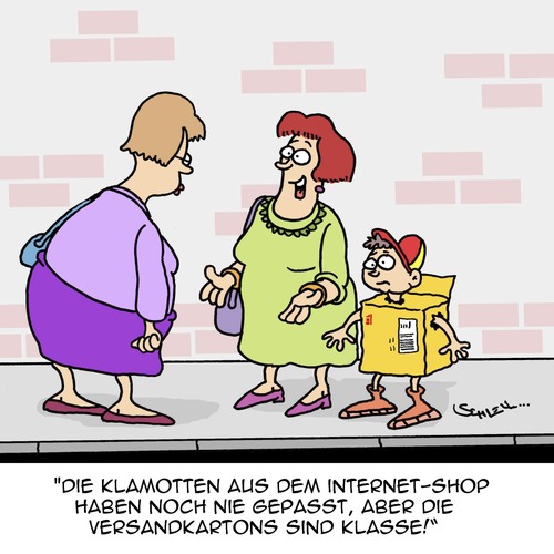 Cartoon: SCHREI vor Glück!! (medium) by Karsten Schley tagged shopping,internet,einkaufen,kleidung,mode,jugend,kinder,eltern,business,mütter,frauen,familien,shopping,internet,einkaufen,kleidung,mode,jugend,kinder,eltern,business,mütter,frauen,familien