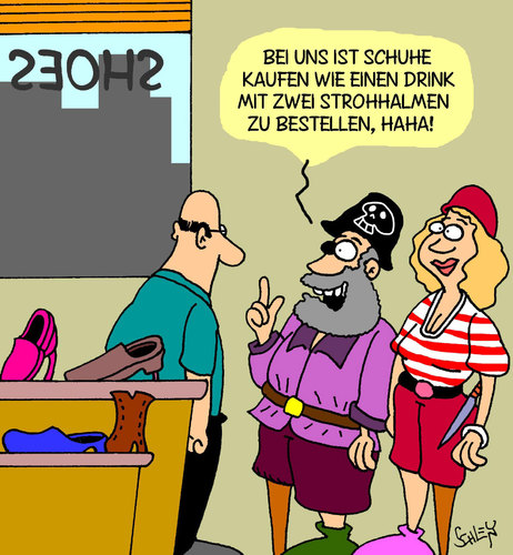 Cartoon: Schuhe kaufen (medium) by Karsten Schley tagged mode,shopping,gesellschaft,wirtschaft,geld,kunden,service,mode,shopping,gesellschaft,wirtschaft,geld,kunden,service