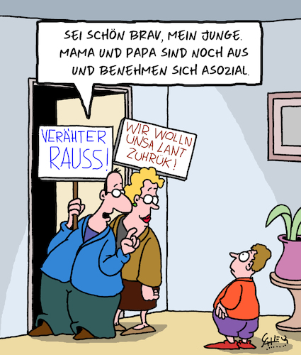 Cartoon: Sei brav (medium) by Karsten Schley tagged protest,verhalten,bildung,dummheit,streitkultur,demokratie,pöbel,realitätsleugnung,politik,gesellschaft,unterschicht,deutschland,protest,verhalten,bildung,dummheit,streitkultur,demokratie,pöbel,realitätsleugnung,politik,gesellschaft,unterschicht,deutschland