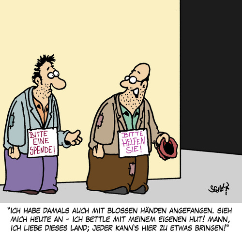 Cartoon: Seines Glückes Schmied (medium) by Karsten Schley tagged geld,arbeit,arbeitslosigkeit,gesellschaft,business,wirtschaft,jobs,karriere,sozialpolitik,sozialpolitik,karriere,jobs,wirtschaft,business,gesellschaft,arbeitslosigkeit,arbeit,geld