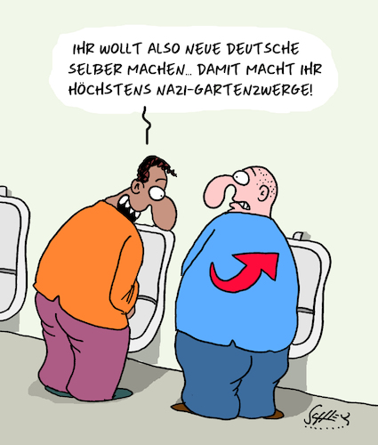 Cartoon: Selber machen (medium) by Karsten Schley tagged nazis,afd,deutsche,rassismus,kinder,deutschland,wahlen,nationalismus,populismus,politik,demokratie,nazis,afd,deutsche,rassismus,kinder,deutschland,wahlen,nationalismus,populismus,politik,demokratie