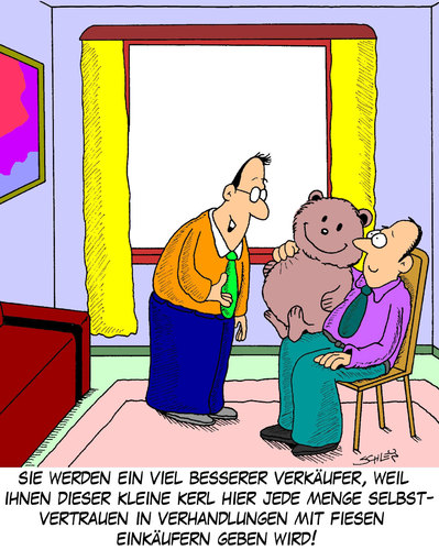 Cartoon: Selbstvertrauen (medium) by Karsten Schley tagged wirtschaft,umsatz,verkäufer,business,selbstvertrauen,geld,verkaufen,wirtschaft,umsatz,verkäufer,business,selbstvertrauen,geld,verkaufen,handel