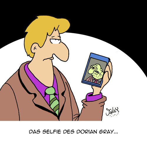 Cartoon: Selfie (medium) by Karsten Schley tagged literatur,bücher,kunst,romane,prosa,oscar,wilde,geschichte,technik,smartphones,selfies,literatur,bücher,kunst,romane,prosa,oscar,wilde,geschichte,technik,smartphones,selfies