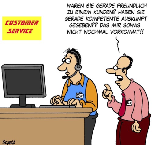 Cartoon: Service (medium) by Karsten Schley tagged kundenservice,hotlines,kunden,business,service,jobs,wirtschaft,gesellschaft,deutschland,kundenservice,hotlines,kunden,business,service,jobs,wirtschaft,gesellschaft,deutschland