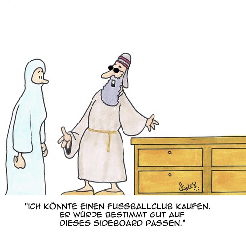 Cartoon: Shoppen gehen (medium) by Karsten Schley tagged sport,fußball,investitionen,sposoring,sponsoren,geld,geldgeber,sport,fußball,investitionen,sposoring,sponsoren,geld,geldgeber