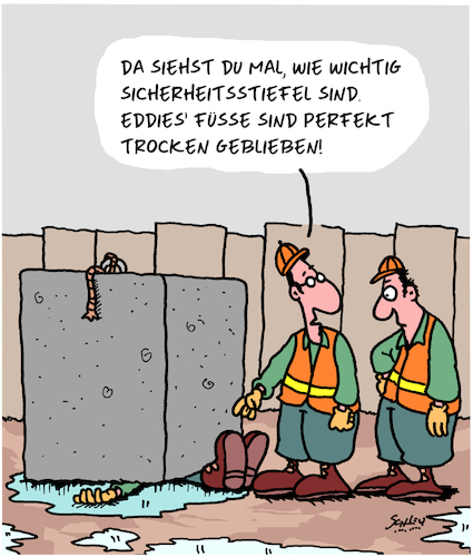 Cartoon: Sicher ist sicher (medium) by Karsten Schley tagged arbeit,arbeitssicherheit,sicherheitskleidung,arbeitgeber,arbeitnehmer,industrie,unfälle,gesundheit,arbeitsschutzvorschriften,berufsgenossenschaft,sicher,arbeit,arbeitssicherheit,sicherheitskleidung,arbeitgeber,arbeitnehmer,industrie,unfälle,gesundheit,arbeitsschutzvorschriften,berufsgenossenschaft