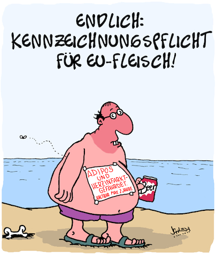 Cartoon: Sicheres Fleisch? (medium) by Karsten Schley tagged fleisch,ernährung,kennzeichnungspflicht,eu,politik,industrie,übergewicht,gesellschaft,fleisch,ernährung,kennzeichnungspflicht,eu,politik,industrie,übergewicht,gesellschaft