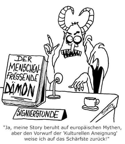 Cartoon: Signierstunde (medium) by Karsten Schley tagged kultur,aneignung,bücher,medien,politik,literatur,gesellschaft,kultur,aneignung,bücher,medien,politik,literatur,gesellschaft