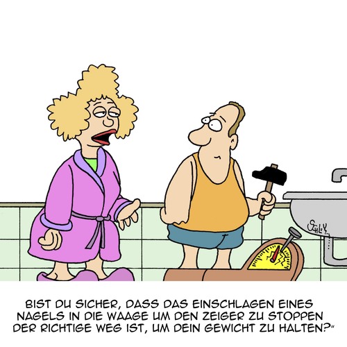 Cartoon: SO hält man sein Gewicht!! (medium) by Karsten Schley tagged gesundheit,übergewicht,fettleibigkeit,männer,frauen,ehe,beziehungen,liebe,gesundheit,übergewicht,fettleibigkeit,männer,frauen,ehe,beziehungen,liebe