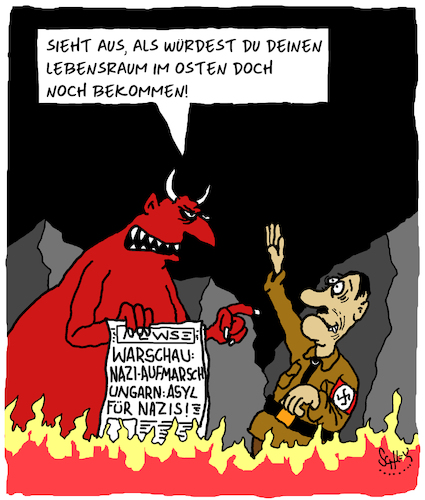 Cartoon: So siehts aus (medium) by Karsten Schley tagged geschichte,nazis,osteuropa,rechtsextremismus,rassismus,hass,zuschüsse,eu,demokratie,gesellschaft,politik,geschichte,nazis,osteuropa,rechtsextremismus,rassismus,hass,zuschüsse,eu,demokratie,gesellschaft,politik