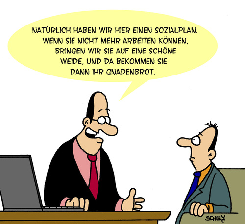 Cartoon: Sozialplan (medium) by Karsten Schley tagged gesellschaft,business,wirtschaft,geld,sozialvorsorge,arbeitgeber,arbeitnehmer,rente,altersvorsorge,altersvorsorge,rente,arbeitnehmer,arbeitgeber,sozialvorsorge,geld,wirtschaft,business,gesellschaft