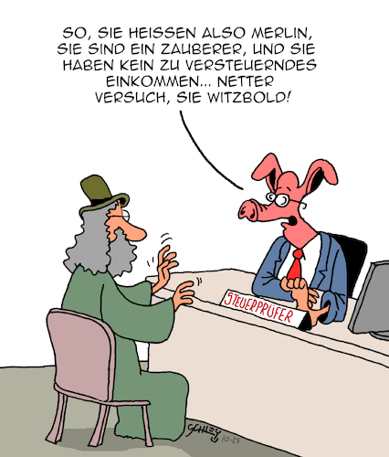 Steuerprüfung (medium) Cartoon: Steuerprüfung (medium) by Karsten Schley tagged einkommen,steuern,steuerprüfung,finanzamt,geld,zauberer,magie,beamte,legenden,mythen,märchen,finanzen,finanzpolitik,gesellschaft,einkommen,steuern,steuerprüfung,finanzamt,geld,zauberer,magie,beamte,legenden,mythen,märchen,finanzen,finanzpolitik,gesellschaft