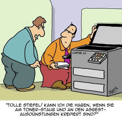 Cartoon: Stiefel (medium) by Karsten Schley tagged arbeit,büro,gesundheit,arbeitssicherheit,krankheit,toner,asbest,kollegen,tod,arbeitgeber,arbeitnehmer,arbeit,büro,gesundheit,arbeitssicherheit,krankheit,toner,asbest,kollegen,tod,arbeitgeber,arbeitnehmer