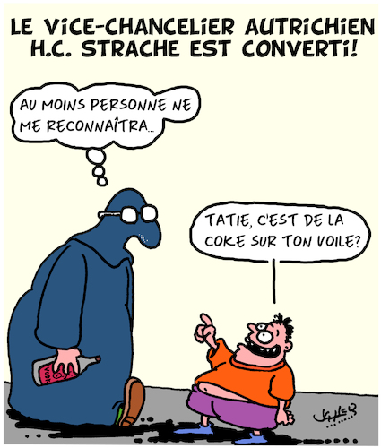 Cartoon: Strache est Converti! (medium) by Karsten Schley tagged strache,autriche,politique,drogues,spiritueux,russie,presse,democratie,strache,autriche,politique,drogues,spiritueux,russie,presse,democratie